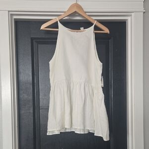 NWT BP Nordstrom White Linen Swing Tank Top Size Small